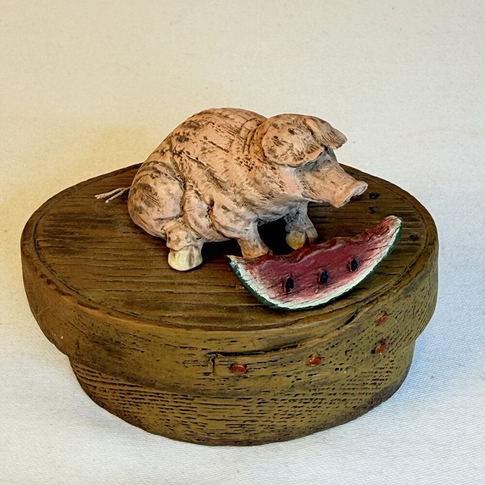 American Chestnut Folk Art 02’ Pig Shaker Candle Box - Picture 10 of 12